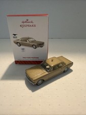 2014 Hallmark Keepsake Christmas Ornament 1965 Ford Mustang 50 Years Gold Wbox