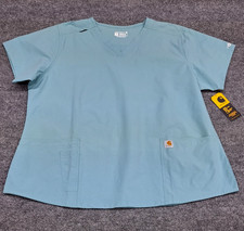 Carhartt Force Scrub Top Women Size 2XL Modern Fit Pockets Nursing Workwear