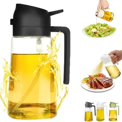 2-in-1 Oil Spray Bottle Refilable Plastic BBQ Cooking Olive Oil Spray Dispenser.
