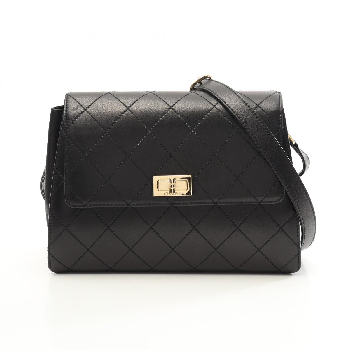 Chanel 2.55 Matelasse Lambskin Shoulder Bag in Classic Black 34971
