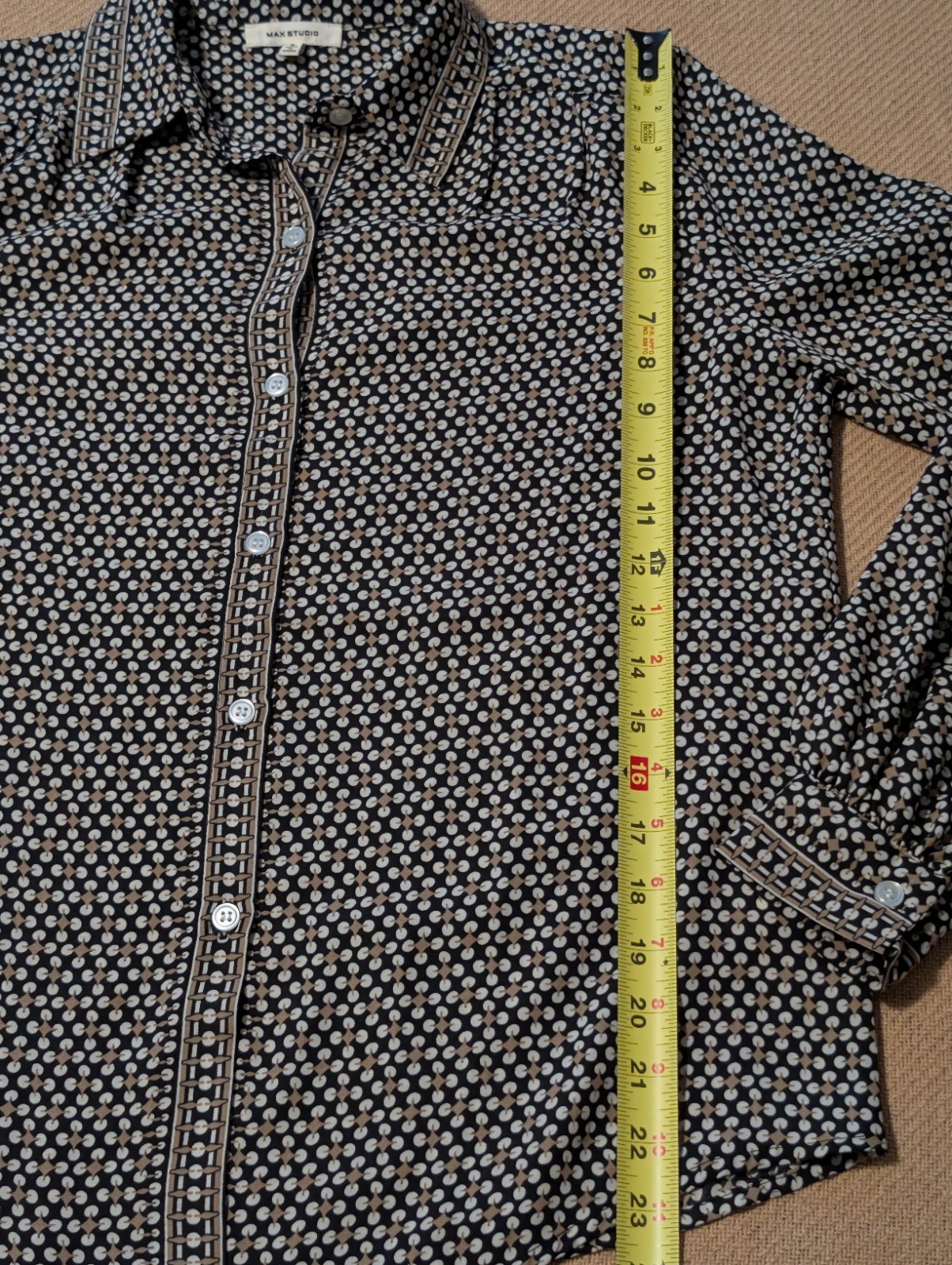 Max Studio Geometric Patterned Long Sleeve Button… - image 14