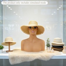 Female Mannequin Head with Shoulders Bust Life Size Realistic Display Light Tan