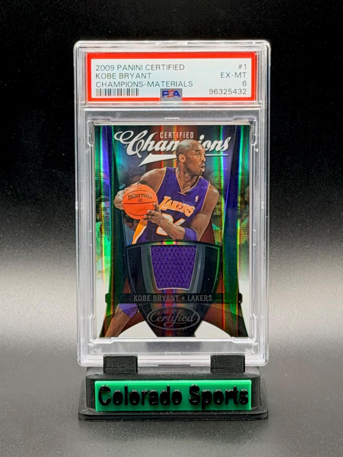 KOBE BRYANT 2009-10 Panini Certified Champions Game-Worn Patch 99/99 PSA 6 view 2