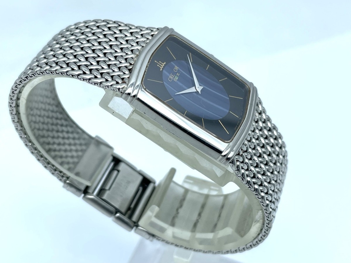 SEIKO Credor Quartz Men's Watch Blue Agate Dial Wristband 6.6inces