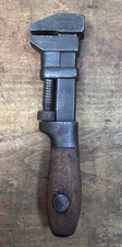 Vintage Antique JH Williams 6.5” Monkey Wrench Wood Handle USA