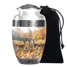 Group Deer Large Decorative Urn for Human Ashes Adult Male, 10 Inch 