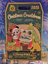 Prendedor LR cuenta regresiva de Navidad de Mickey Mouse y Plutón de los parques de Disney 2025