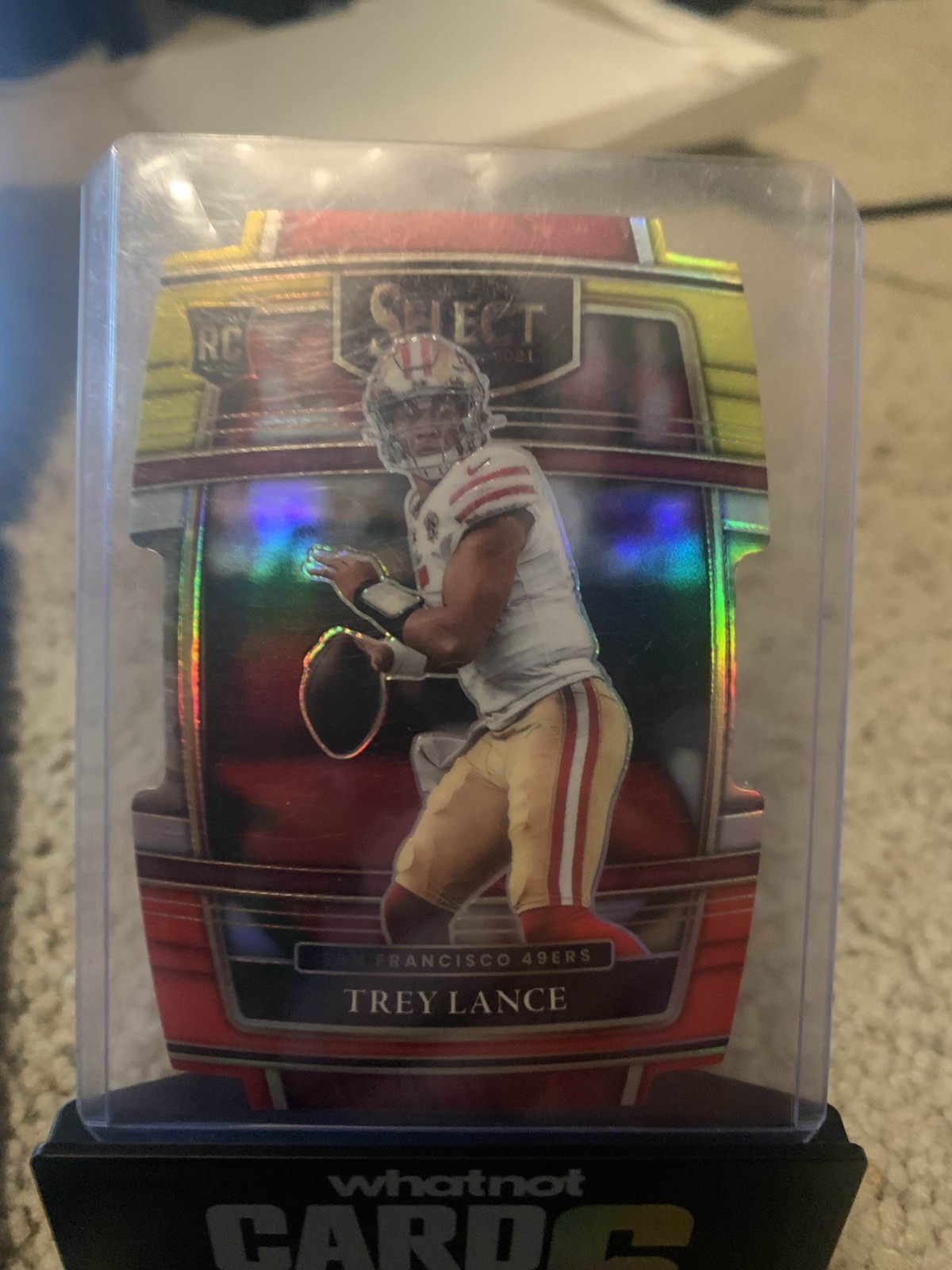 2021 Panini Select - Concourse Trey Lance #45 Red & Yellow Prizm Die-Cut (RC)