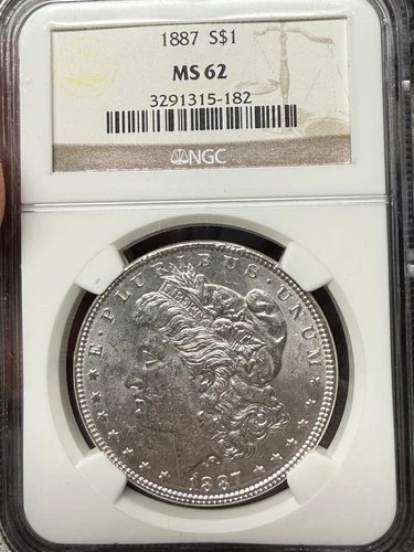 1887-P NGC MS62 $1 Morgan Silver Dollar