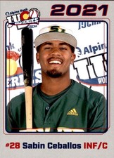 2021 San Jacinto Gators Juco Cards 6 Sabin Ceballos Puerto Rico Baseball Academy