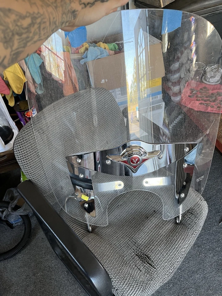 06+ Conjunto de parabrisas/parabrisas clásico Kawasaki Vulcan 900 OEM Foto 3 de 3