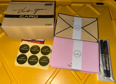 36pc Thank You Cards, Envelopes, Stickers And 2 Pens Sakura Pink