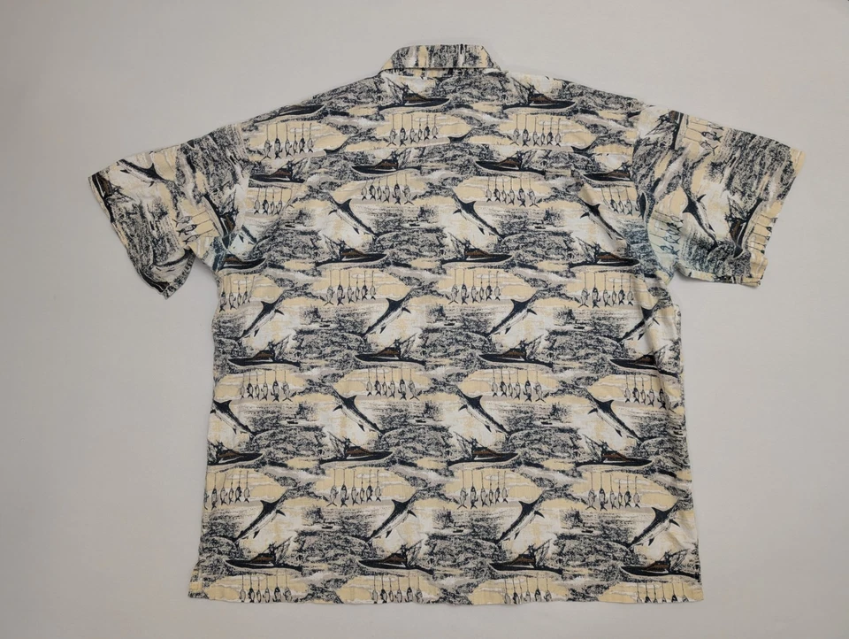 Wolverine Botas Y Equipo Camisa Hawaiana Para Hombres 2XL Azul Tostado Camisa Manga Pez Espada Foto 2 de 4