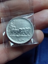 50 Centesimi Leoni 1925 Rigato Bb + Sempre Ricercato.