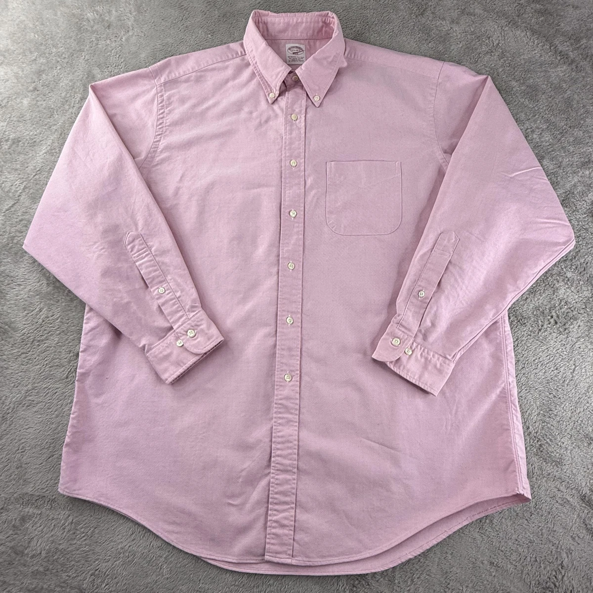 Vintage Brooks Brothers Mens Large Slim Fit Non Iron Button Shirt Plaid