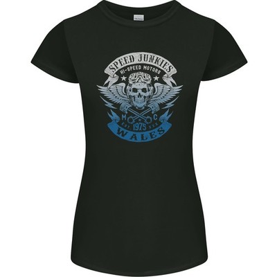 Wales Speed Junkies Biker Motorrad Damen Petite Schnitt T-Shirt