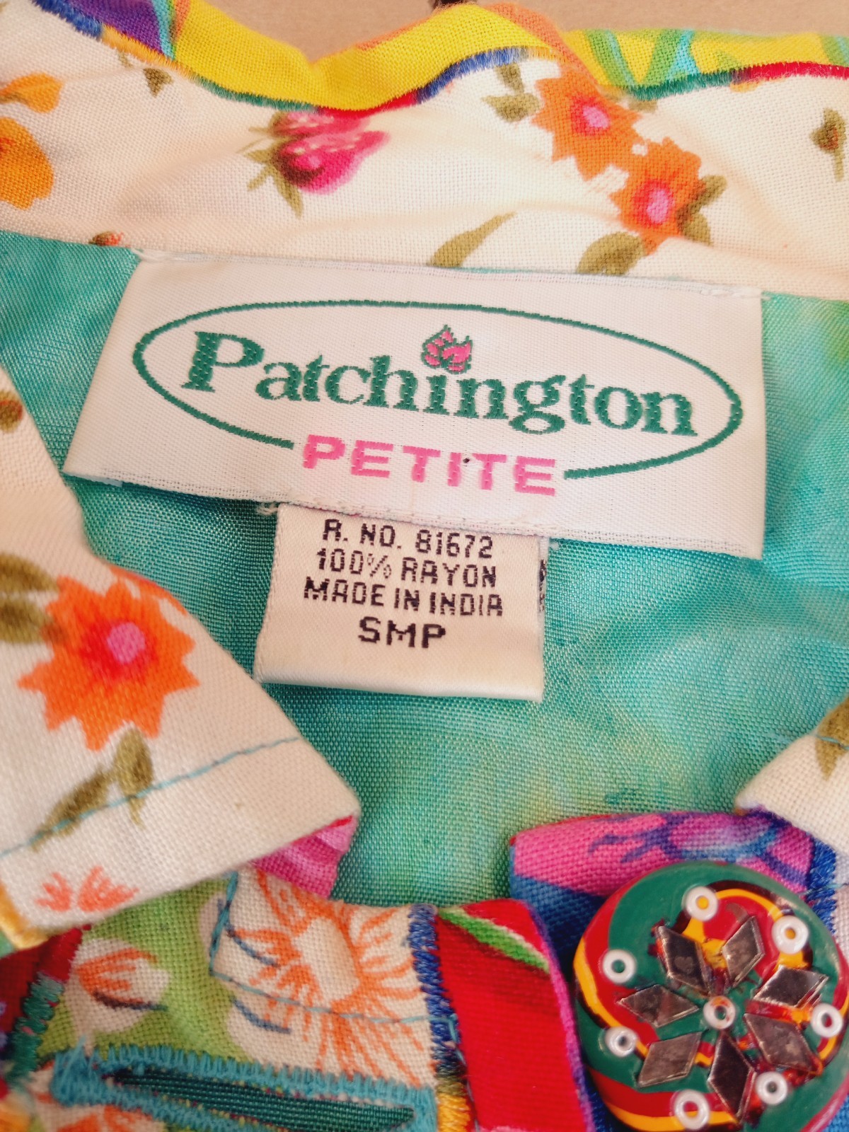 Vintage Patchwork Jacket Womens Small Petite Quil… - image 4