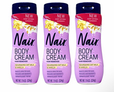 Nair Body Cream Hair Removal Cream Vanilla Oat Milk 7.9 oz 3 Pack 