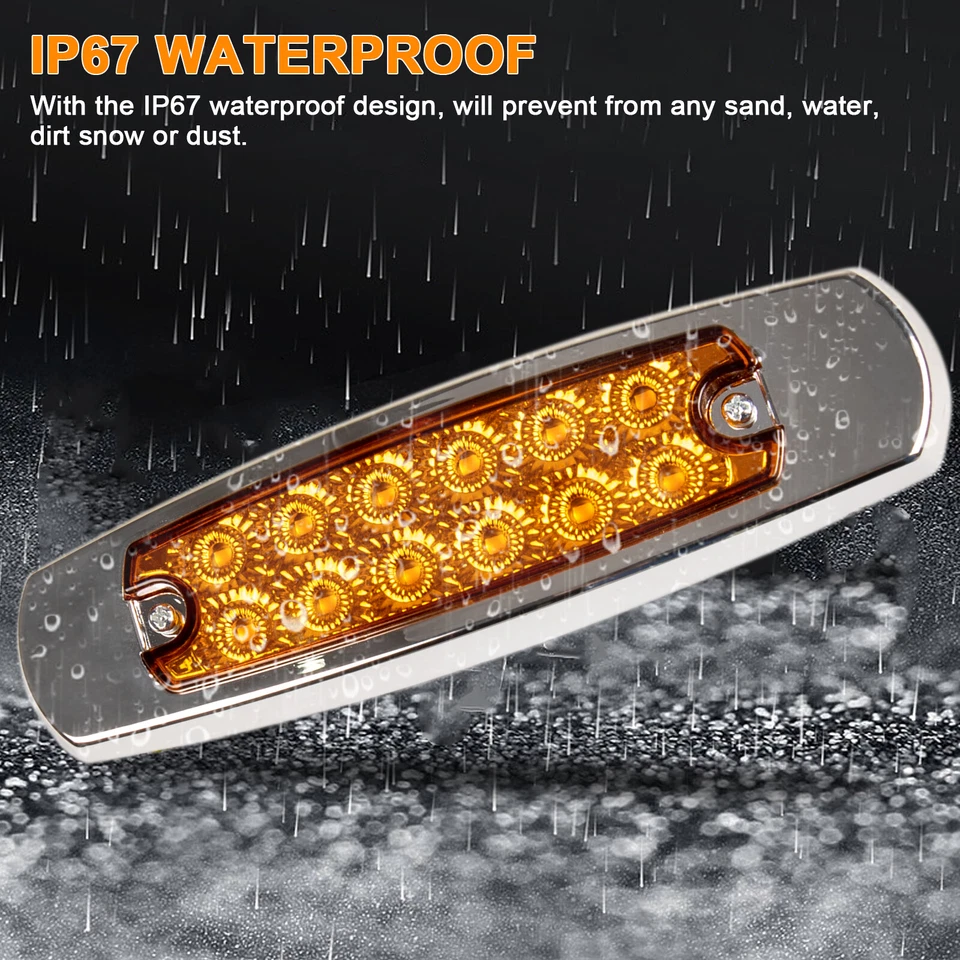 20-40PCS Truck RV Side Marker Lights 6.4" 12 LED Trailer Light For Peterbilt - Image 2 of 4