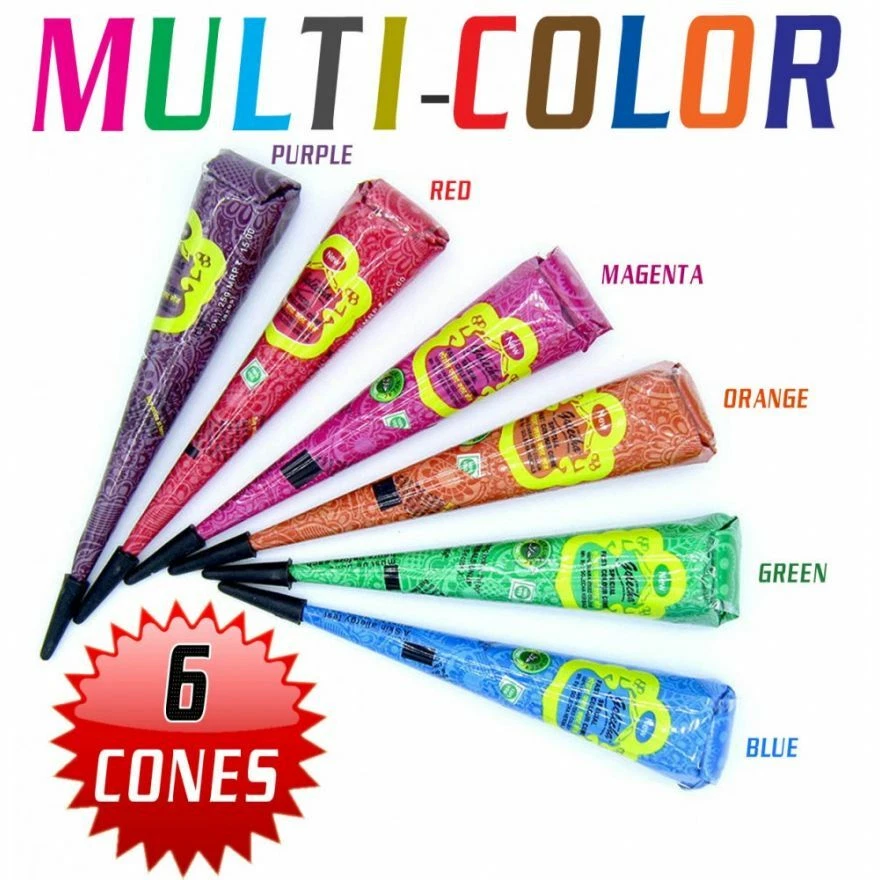 Golecha Henna Mehandi Temporary Tattoo - Multicolor - 6 Cones - Image 3 of 3