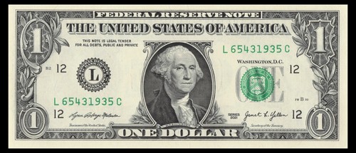 Four Digit Ladder Fancy Serial Number One Dollar Bill L65431935C Year Note 1935 - Picture 7 of 12