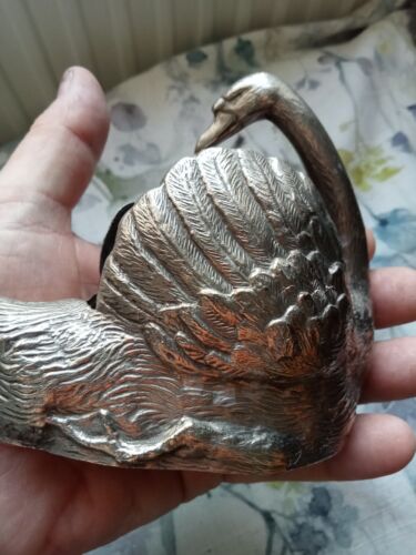 Vintage Heavy Silver Plated Swan Ornament Size 13(L) X 7.5(W) X 11(H)cm - Picture 6 of 10