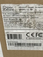 XYZ Printing Crazy3DPrint 3D Printer 3FD1XXUS00K NEW SEALED! ❤️️✅❤️️✅❤️️✅❤️️