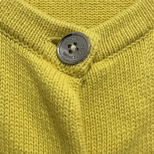 MICHAEL KORS Logo Button Short Sleeve Cardigan Sweater Yellow Size S/P - Picture 4 of 7