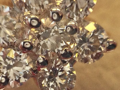 Orecchino oro diamanti oro 18 kt 0,46 ct diamanti taglio brillante tailandese fatto a mano - Foto 4 di 15