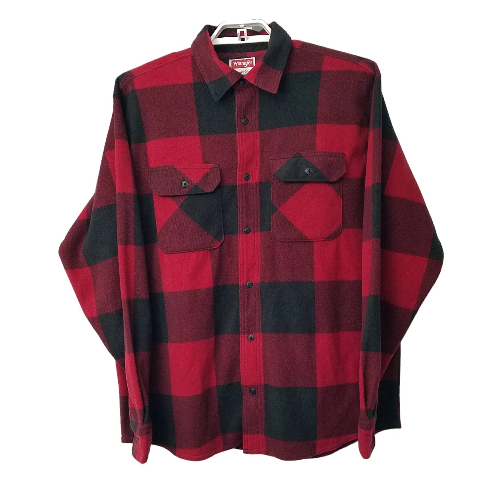 Wrangler Mens Large Buffalo Fleece Button Up Shirt Overshirt Check Long Sleeve
Opens in a new window