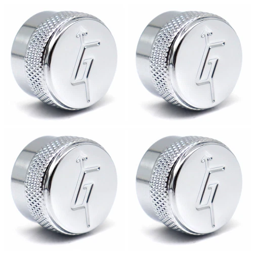 4 Pcs Gretsch “G” With Arrow Logo Control Knobs Metal Guitar Knobs Silver