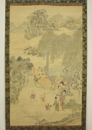 Japanese scroll: "Tang general Guo Ziyi", by Yanagisawa Kien 柳沢 淇園 1703-1758 - Picture 1 of 12