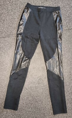 Leggings mit Kunstledereinsätzen schwarz von Abercrombie Kids 11/12 Jahre  - eng