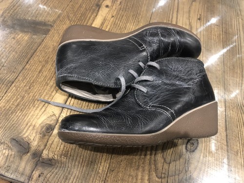 ECCO TAGLIA 3 EU 36 US 5 STIVALETTI PELLE NAVY ZEPPA 2” FODERA GRIGIA COMODI - Foto 8 di 19