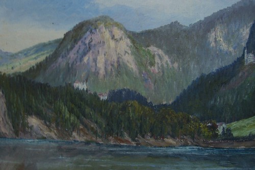 Kurt Feil-Stöver Listed Oil Painting Antique Neuschwanstein At Feet - Picture 3 of 6