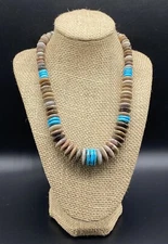 JAY KING DRT-Sterling Chunky Southwest Graduated Turquoise Jasper Disc Necklace