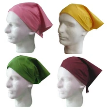 Head Wrap Head Bandana Chef Headwrap Biker Head Wrap Adjustable Bandana 6 COLORS