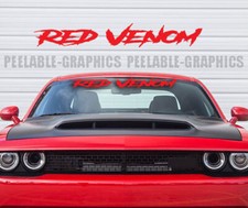 Red Venom Windshield Banner Vinyl Decal Sticker Fits Euro American Muscle Jdm