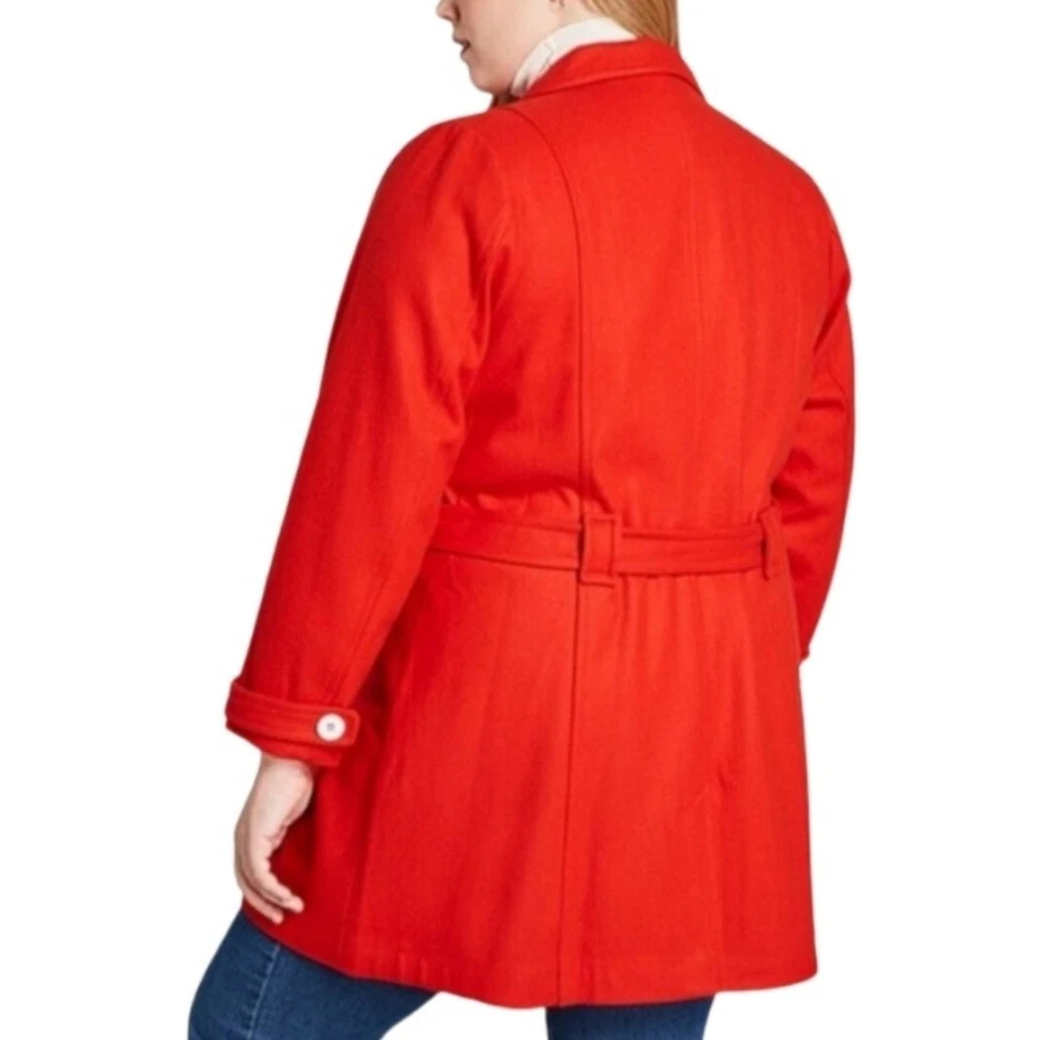 Modcloth Red Mod Belted Car Coat Size 1X NWT - Image 2 of 4