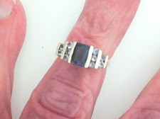 14K Solid Yellow Gold Ring With Tanzanites