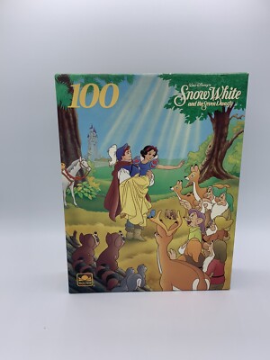 Vintage Walt Disney 100 Piece Puzzle Snow White & the Seven Dwarfs Golden Sealed