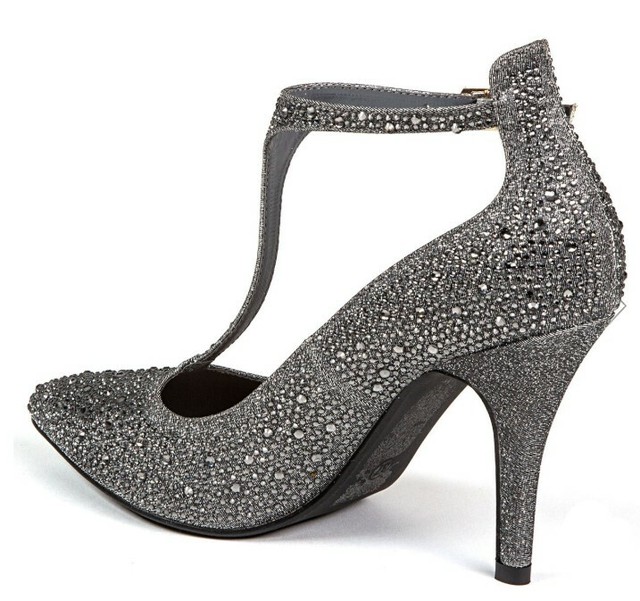 Chic By LADY COUTURE Pewter Party Dress Heels Pumps Wedding Cocktail ...