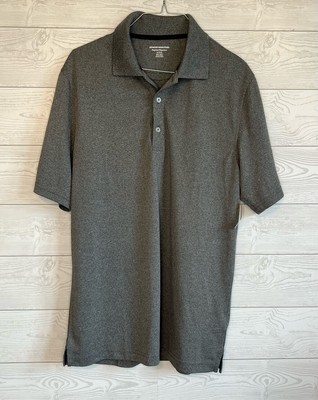 Men s Amazon Essentials heather gray short sleeve polo shirt size small