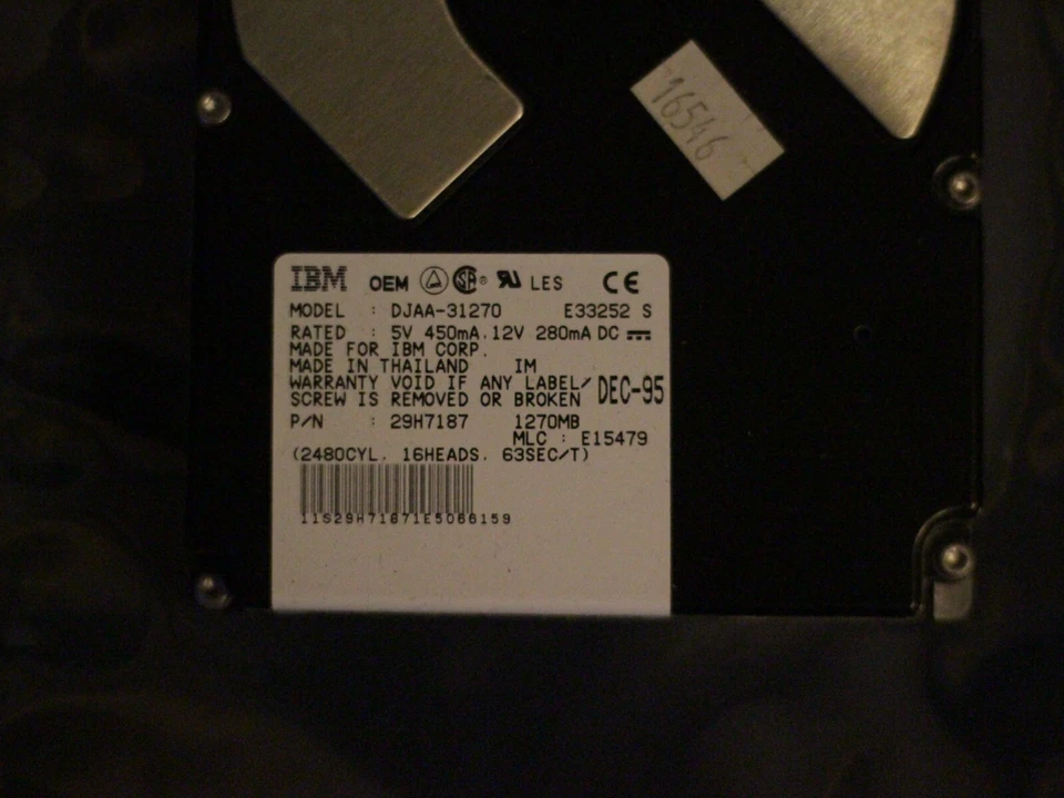 IBM DESKSTAR 29H7187 DJAA-31270 1,2 GB 4500 RPM ATA IDE PATA HDD 3,5" Hard Disc - Image 2 of 4