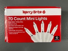 Merry Brite 70 Count Mini String to String Lights Clear Bulb White Wire Indoor