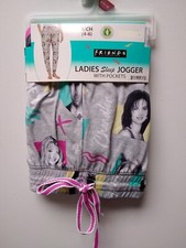 Friends Gray Womens Sleep Jogger Pants Small 4-6 With Pockets