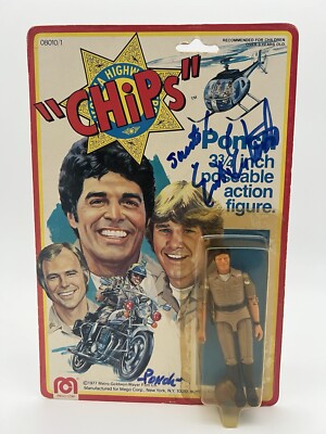 1977 Mego Corp CHiPs Ponch 3.75'' Vintage Action Figure on Card Auto SIGNED