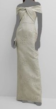  670 Rickie Freeman For Teri Jon Women's Green Off-Shoulder Dress Size 4