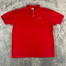 Lacoste Polo Shirt Mens 8 Fits XL Red Short Sleeve Crocodile Logo