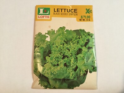 Vintage Unopened Packet Of Lofts Pedigreed Black Seeded Simpson Lettuce ...